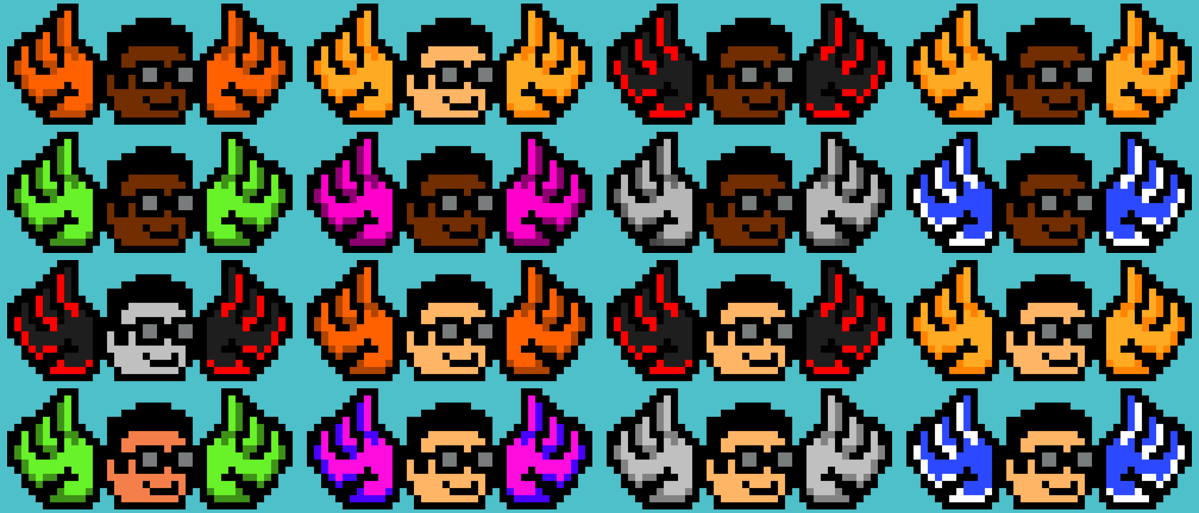 De 16 pixelfigurer, man kan trække